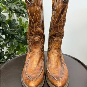 Vintage Western Tan Leather Boots